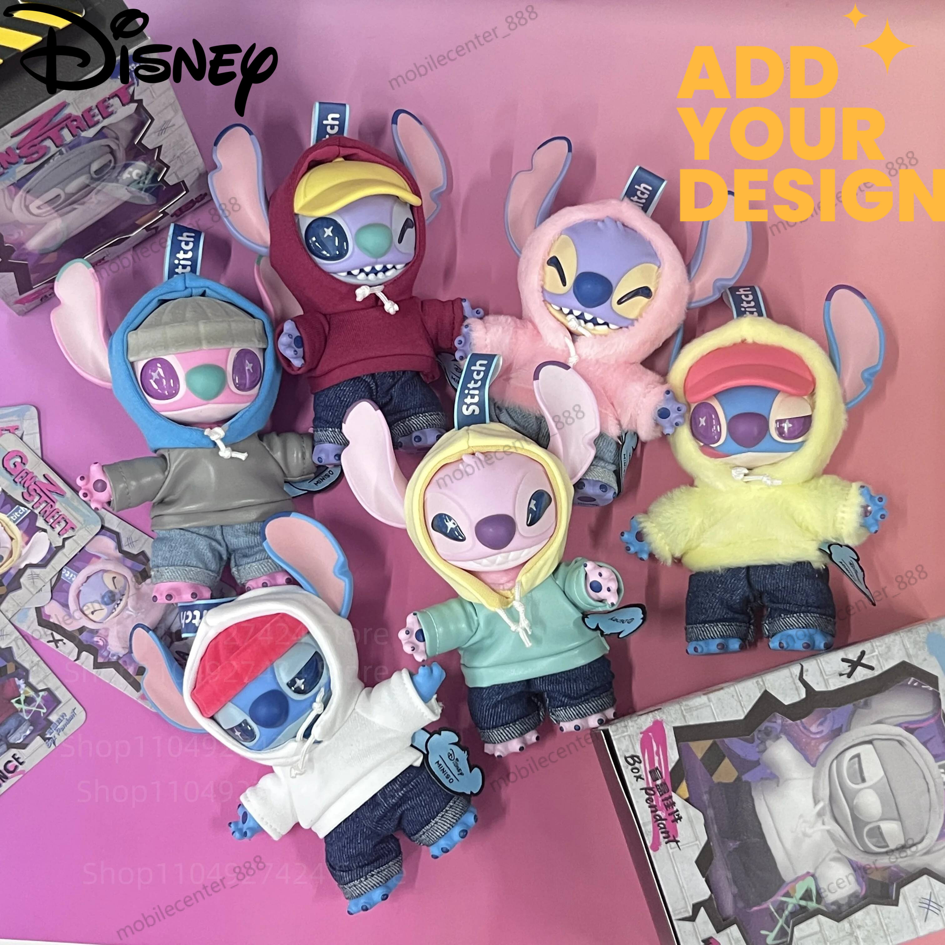 custom Disney Gen Z Street Series Blind Figure Cute Stitch Vinyl Doll Mystery Box Plush Surprise Bag Pendant Girl Gift Toys