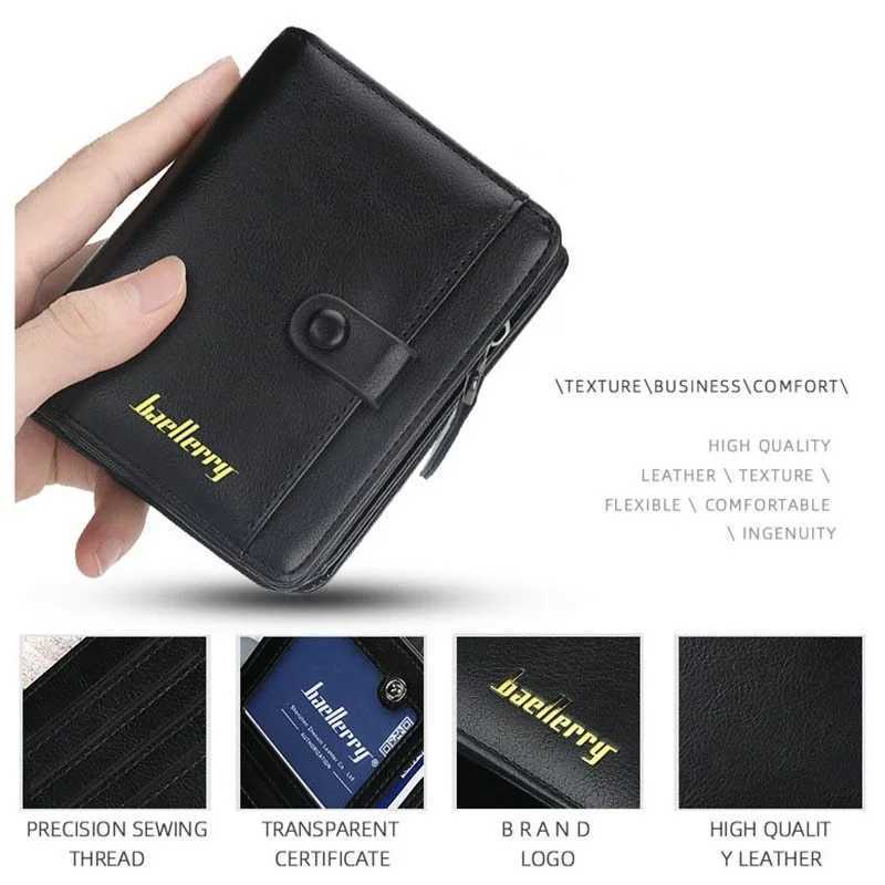 Fashion Men Wallets High Quality PU Leather Zipper Short Design Card Holder Male Purse with Coin Pockett Holder Men WalletsT251119