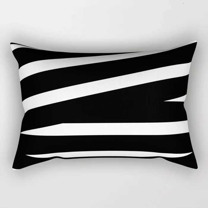 Black and White Simple Geometric Rectangle case Home Decor Car Sofa Cushion Cover Accessories 30x50cmM251119