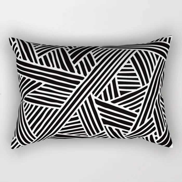 Black and White Simple Geometric Rectangle case Home Decor Car Sofa Cushion Cover Accessories 30x50cmM251119
