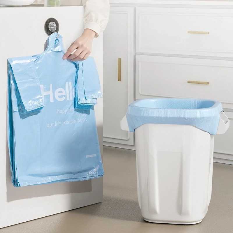 50pcs Disposable Trash Bags with Handles - for Hoom Outdoor Car - Multi-Purpose Home Cleaning Essentials Easy Carry Bag C251119