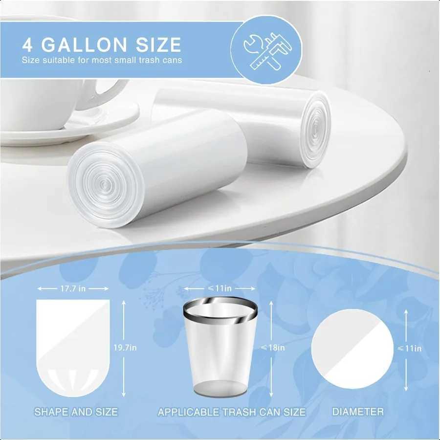 Small Trash Bags 4 Gallon 108 Count LeakageProof 4 Gallon Trash Bag Small Garbage Bags for Office Bedroom Bathroom Mini Trash B C251119