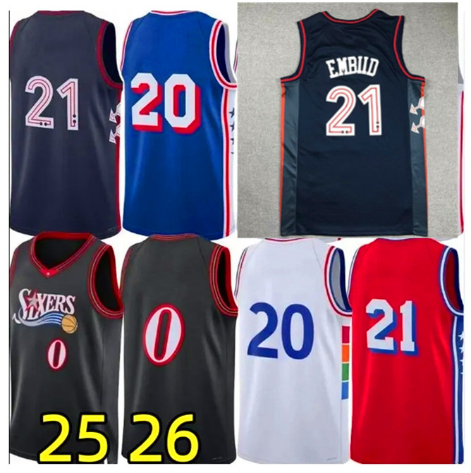 MEN YOUTH City Basketball Jerseys Paull George Joell Embiid Tyrese Maxey VJ Edgecombe Kelly Oubre Jared McCain Andre Allen Iverson Classic jersey