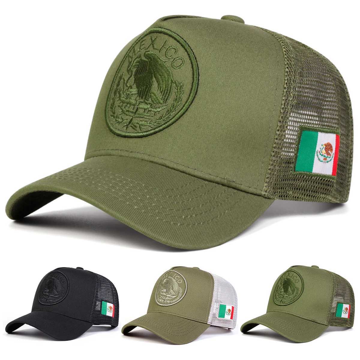 Neutral Mexican flag embroidered baseball net hat spring and summer outdoor adjustable casual hat dad hat sun protection hat Y250418
