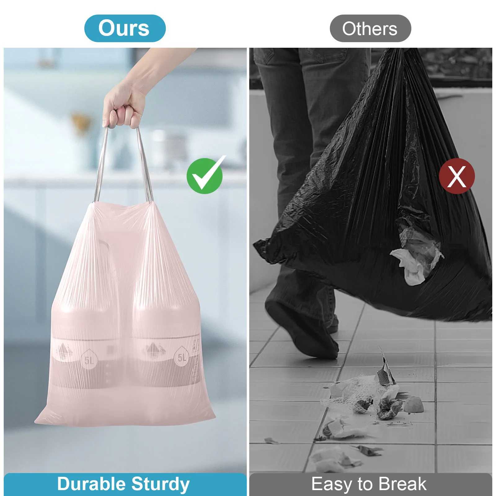 4 Gallon Drawstring Trash Bags 45x50 cm Unscented Garbage Bags Trash Can Liners for Office Bedroom Bathroom Thickened 1Roll C251119