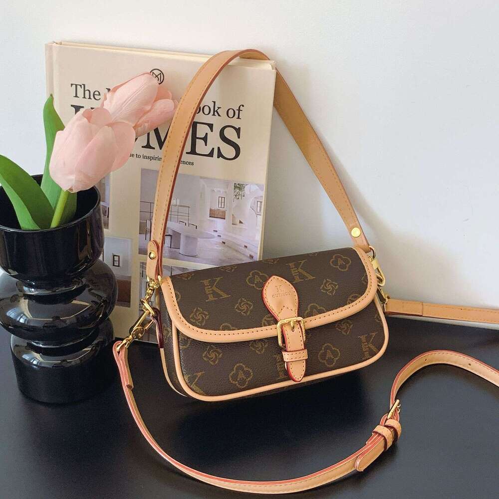 Women's spring and summer new with high-end printed shoulder versatile small square bag, trendy crossbody bag for women