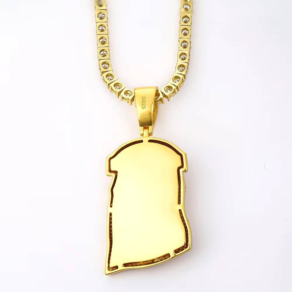 Iced GRA VVS Moissanite Jesus Christ Pendant and Tennis Chain Christian Hip Hop Bling 925 Silver Pendant for Men Jewelry