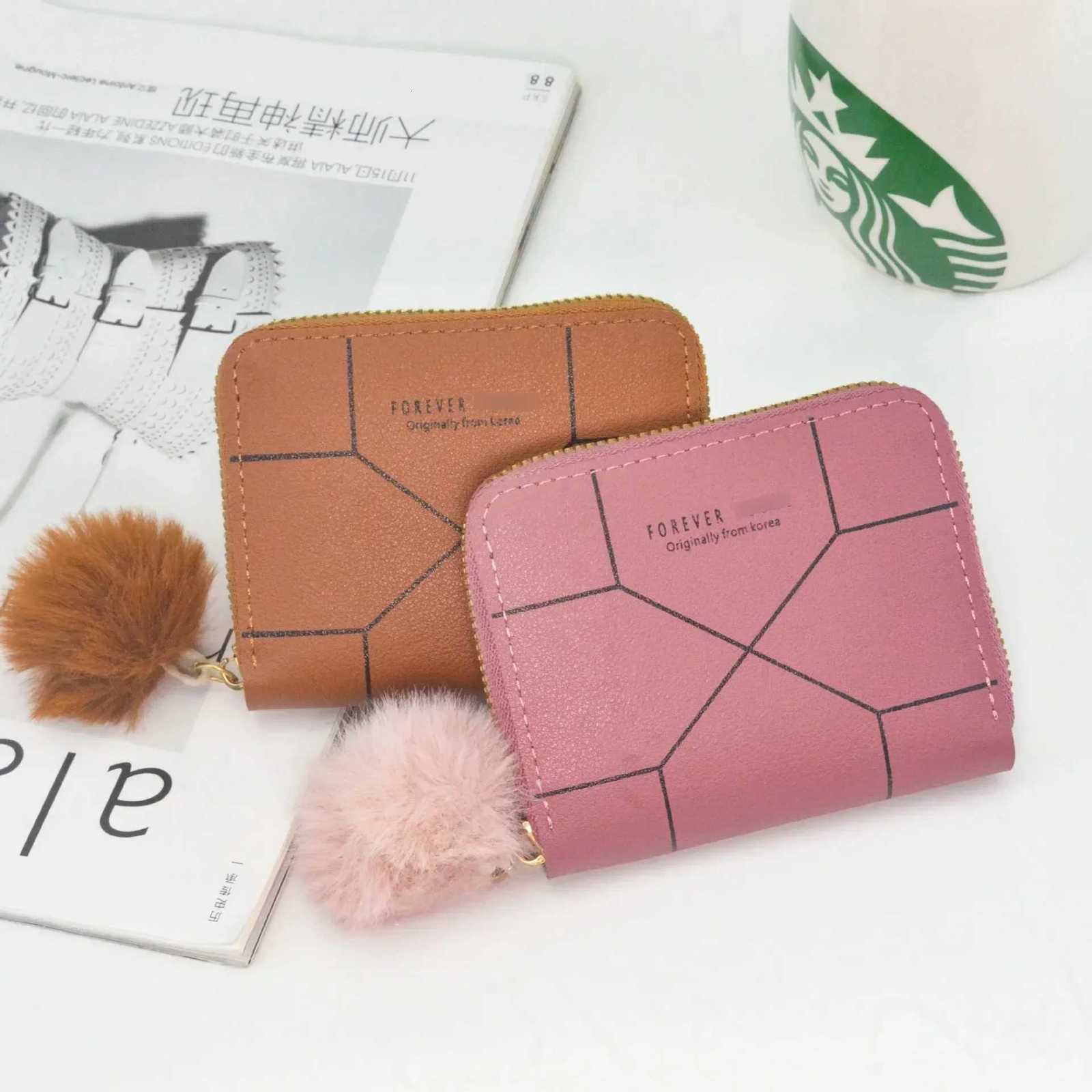 New Womens Wallet Short Simple Card Bag Wallet Summer Zipper PVC Material Card Clip Pendant Daily Collocation Small WalletT251119