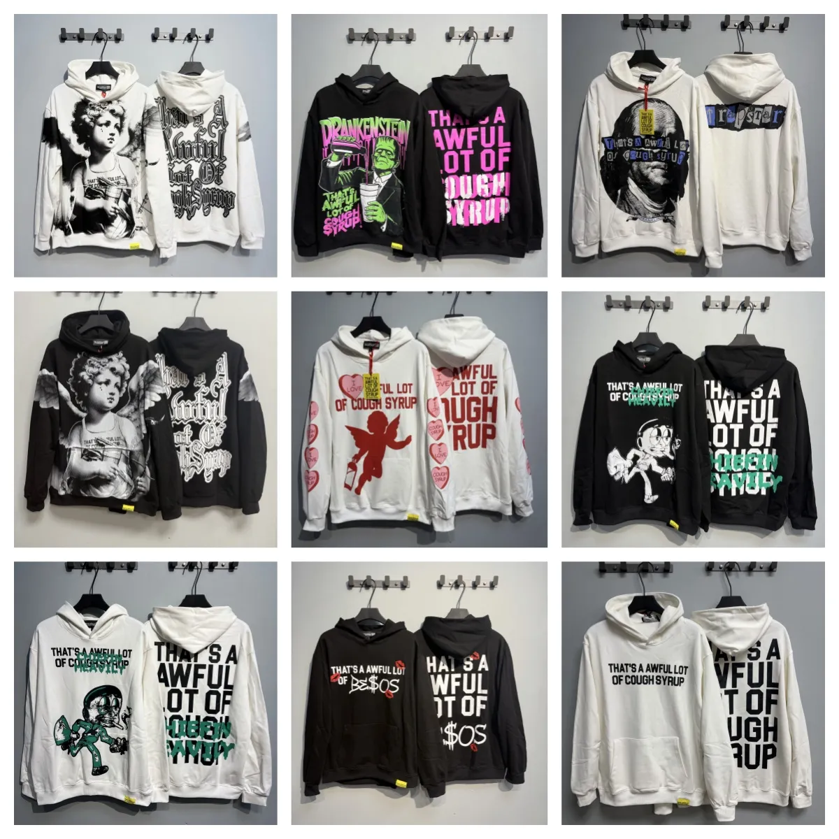 Awful Lot of Caugh Syrup Hoodie T shirts Printed High-End Designer Hoodies Minimalist Designed MensT shirts Printed Tracksuit Stretch Woven Designed Sweatpants