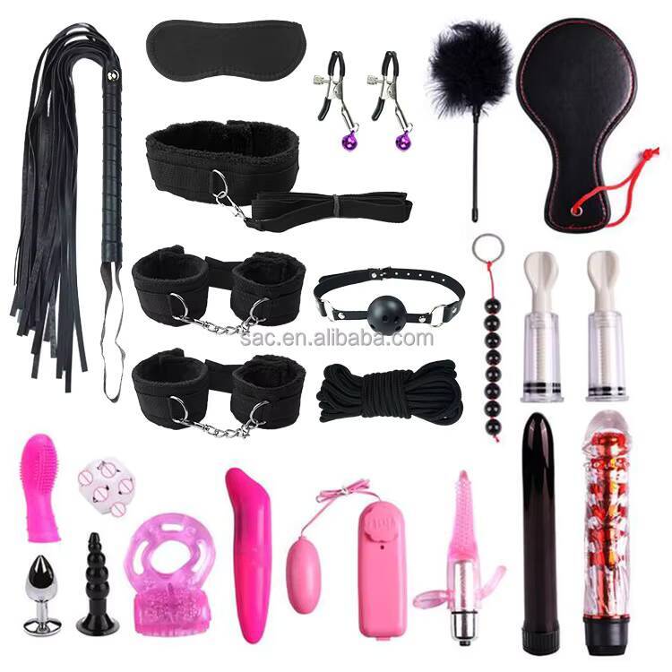 Sacknove Luxury Set 22 Pcs Adult Products Exotic Accessories Bed Bdsm Handcuffs Anal Vibrator Sex Toys Bondage Kit for Couples