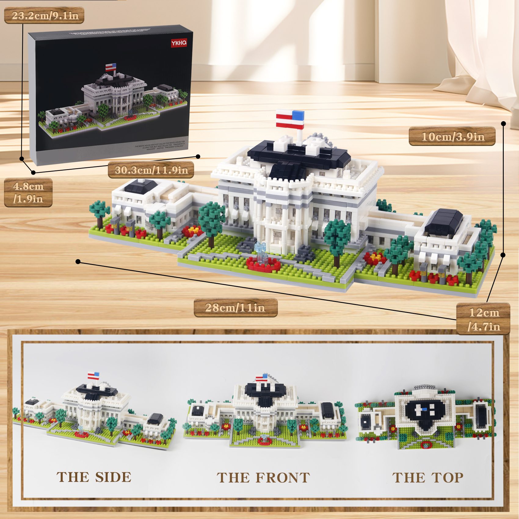 White House Micro Building Blocks KNEW BUILT Capitol City Construction US Mini Architecture Adult Children Toys Assemble Bricks