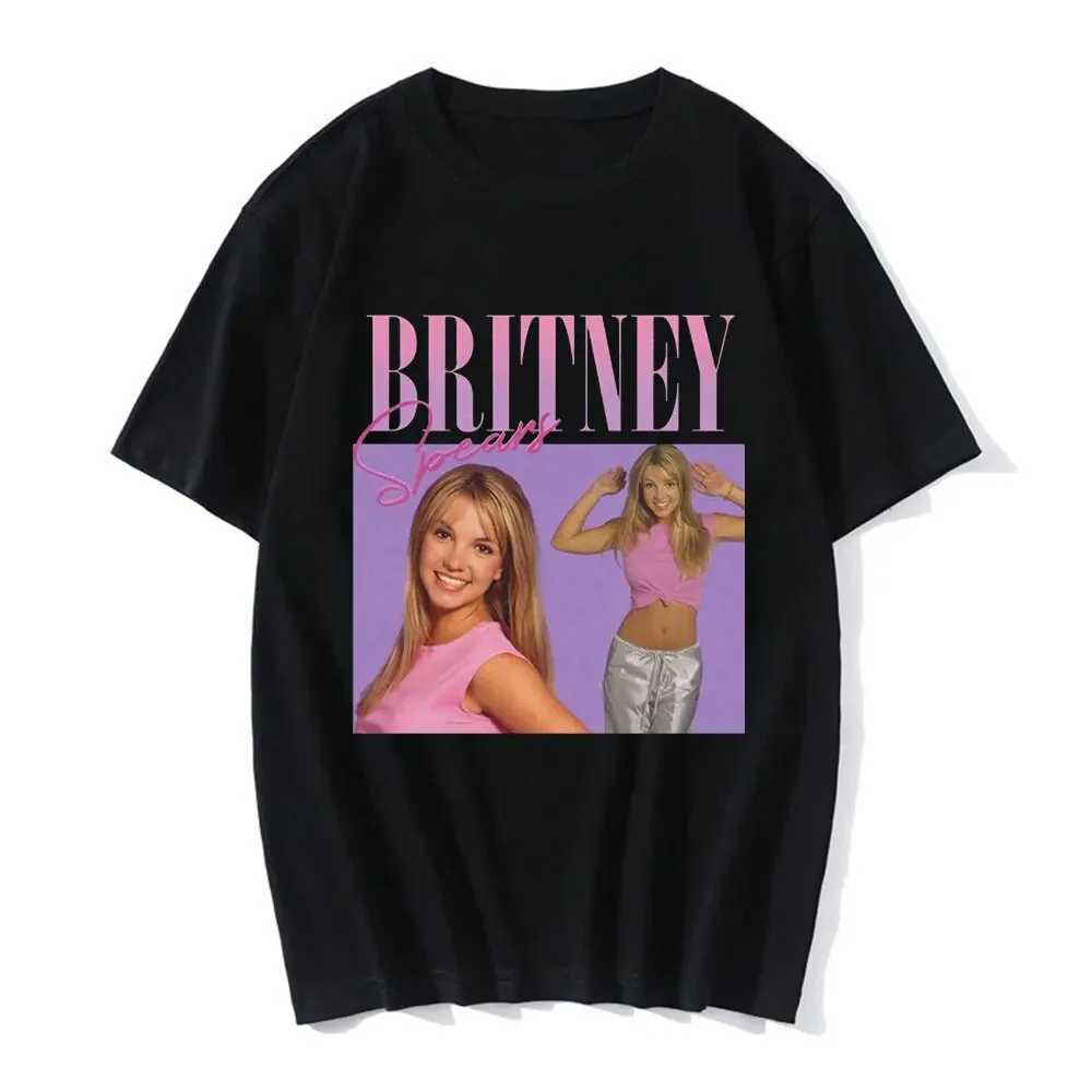 90s singer Britney Spears 3D printed T-shirt mens short sleeved hip-hop T-shirt oversized Harajuku T-shirt top childrens clothingW250419