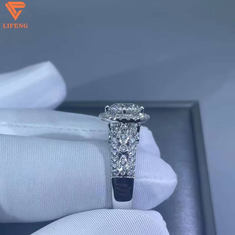 Lifeng Jewelry Wholesale 925 Silver Shining Luxury Iced Out Classic Fashion Vvs Moissanite Stone Hip Hop Ring for Man