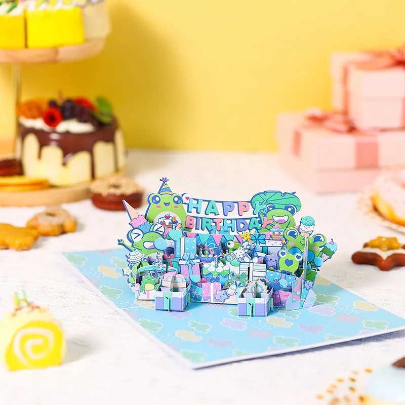 Happy Birthday Card 3D Birthday Frog Birthday Pop Up Card Greeting Card Best Birthday Gift for Family Husband Wife Couple Friend G251119
