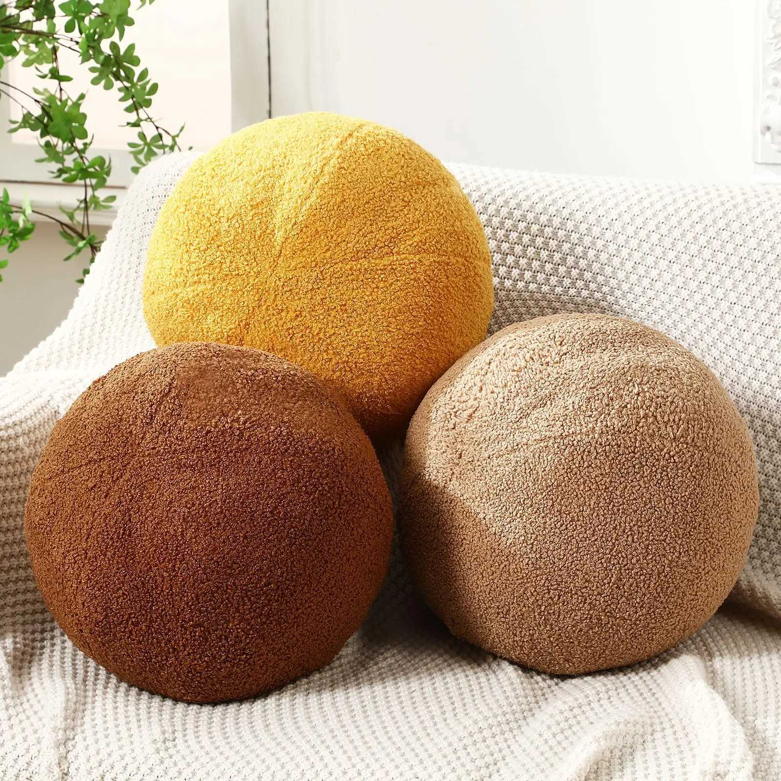 1pc Spherical Cushion Nordic StyleSoft Plush Throw Decorative Chair Cushion Living Room and BedroomM251119