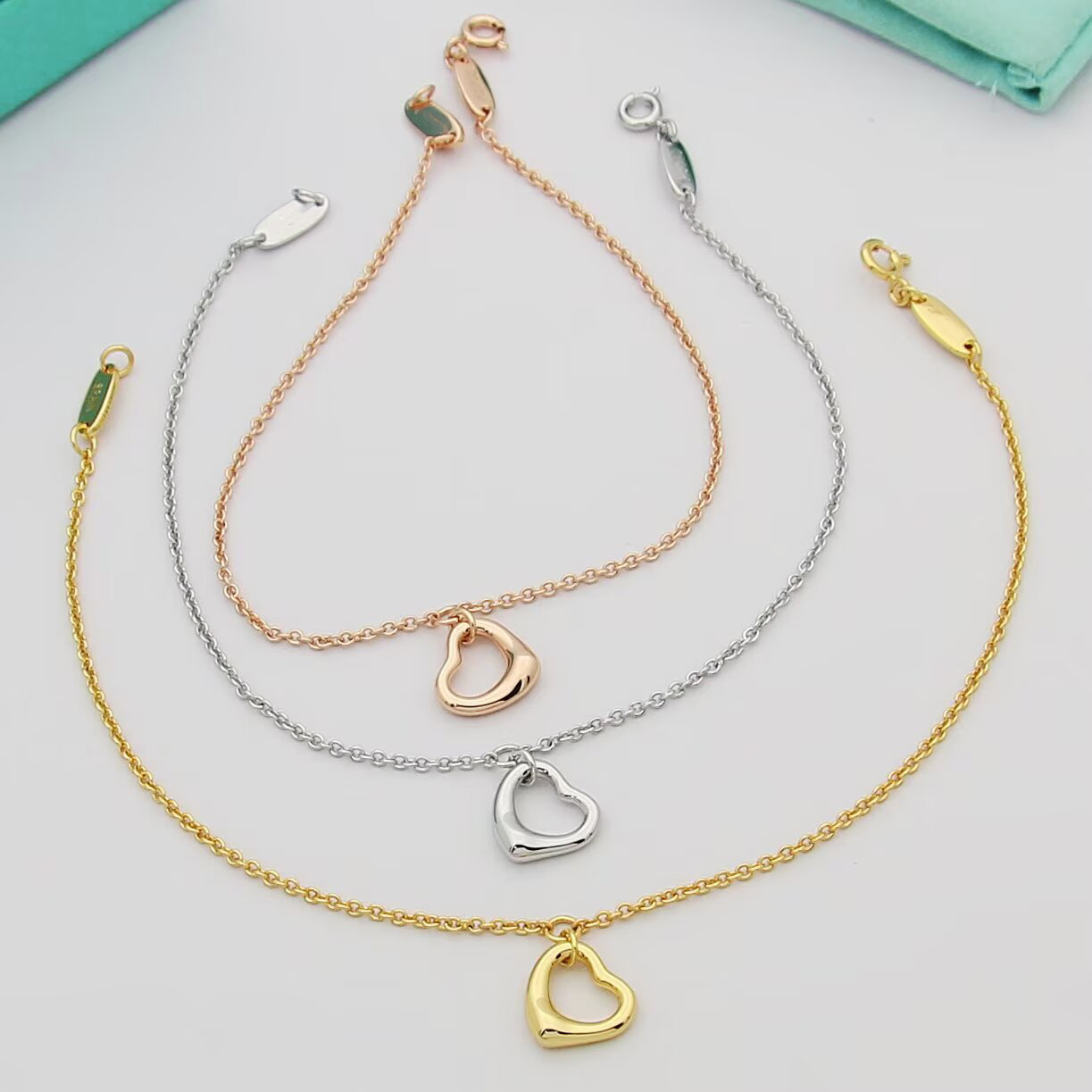 Luxury Flower heart-shaped Chain Bracelet Original Designer Fashion Women Charm Pendants 18K Gold Silver Plated Wristband Cuff Link Chain Bangle Jewelry