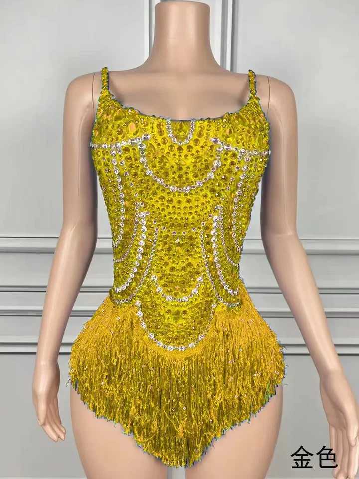 Stars sing with the same blue tassels bright white and wild dance music festival costumes W250419