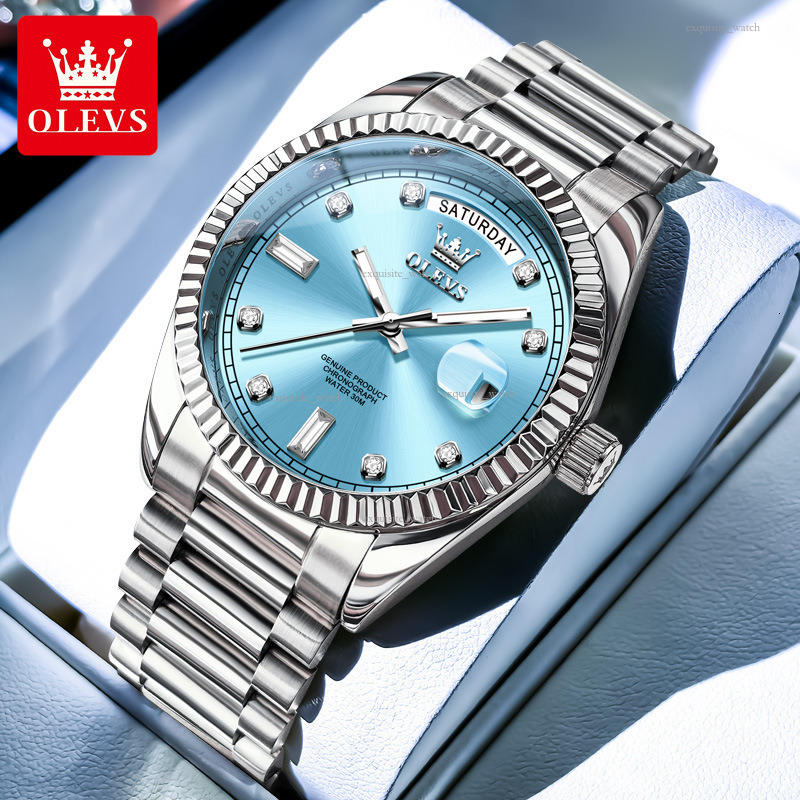 OLEVS Brand Men's Strongman Style Outdoor Date Solid Watches Men Designer Steel Band Mechanical Watch Men's Watch Men's Watch Free Ship