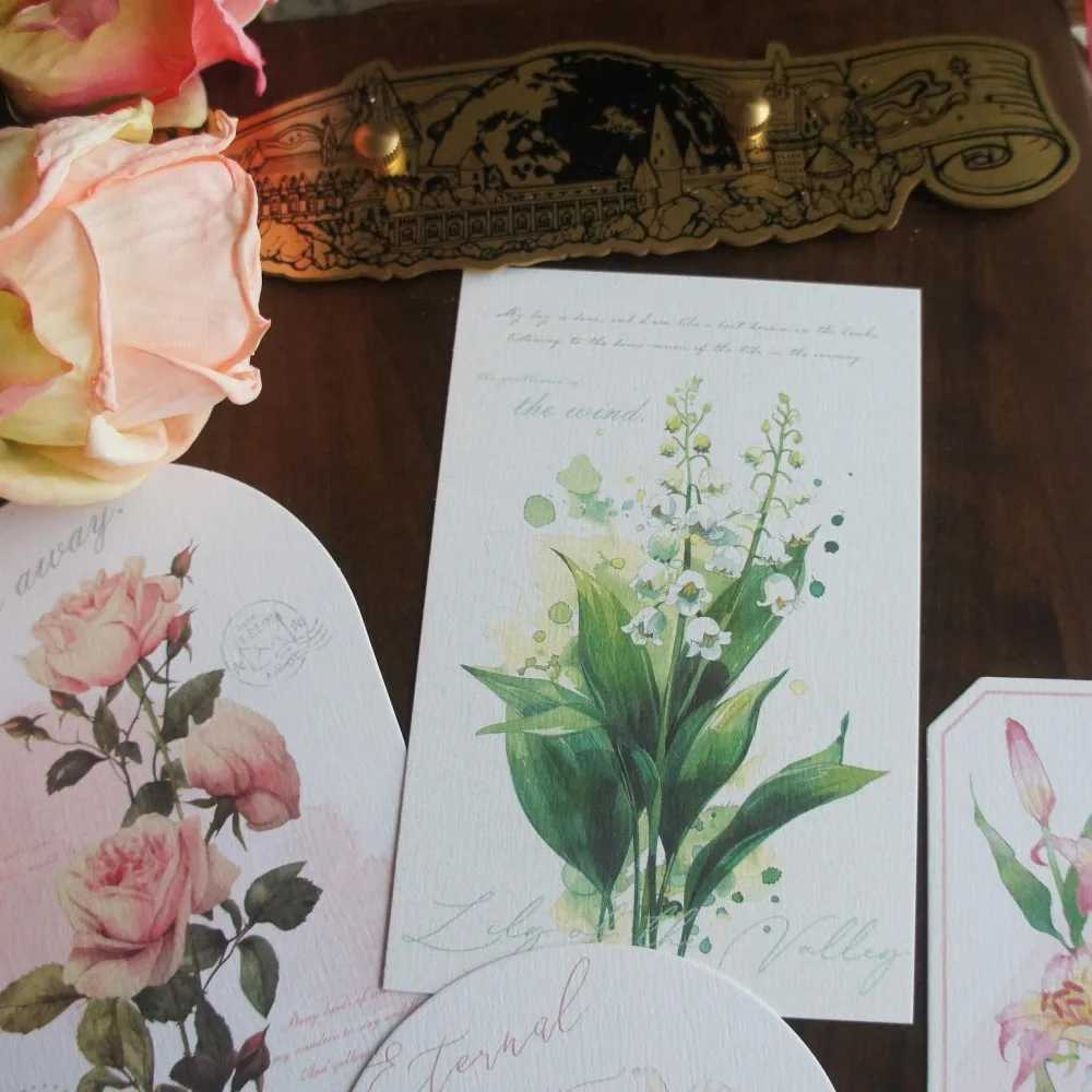 15pcs Watercolor Flower Painting Design As Post Card Gift Greeting Cards Gift Party Invitation Scrapbooking Use G251119