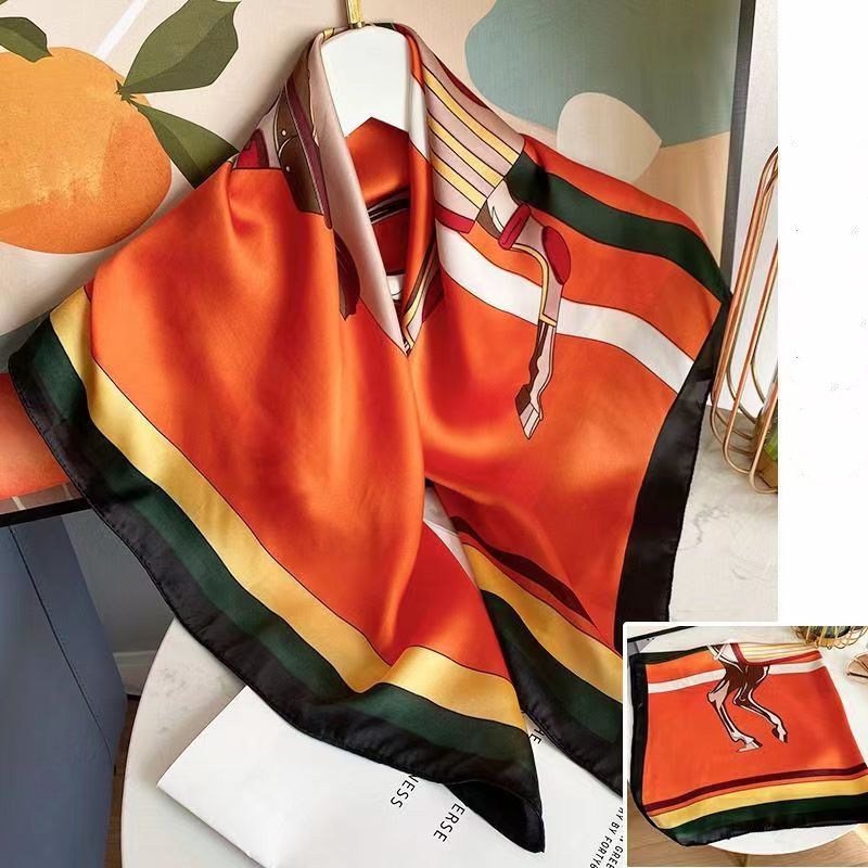 Custom Classic 70x70cm Designer Advanced silk scarf Print Scarf Headband for Women Fashion Long Handle Bag Scarves Shoulder Tote Lage Ribbon Head Wraps