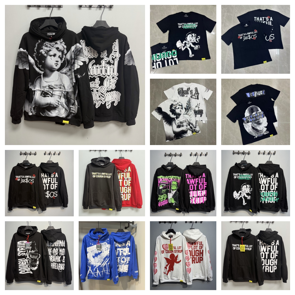 caugh syrup Hoodie T-shirt shorts high version men T-shirt designer hoodie thats a awful lot of caugh syrup letter T-shirt