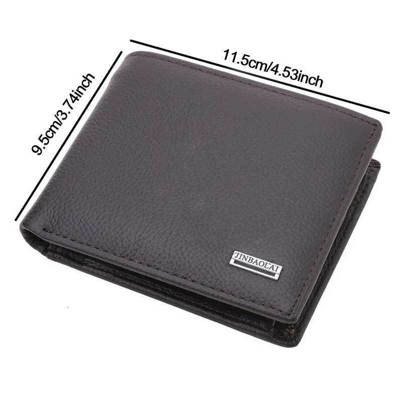 Vintage Short Men Wallets Genuine Leather Credit Card Holder Waterproof Men Purse Classic Coin Pocket Black Male WalletT251119