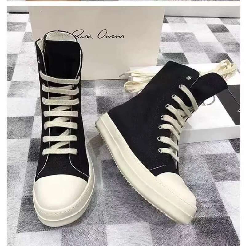 Unisex Casual High Top Women Sneaker Quality Ankle Boot Fashion Zip Metal Canvas High-Top Flat Street Shoe Designer