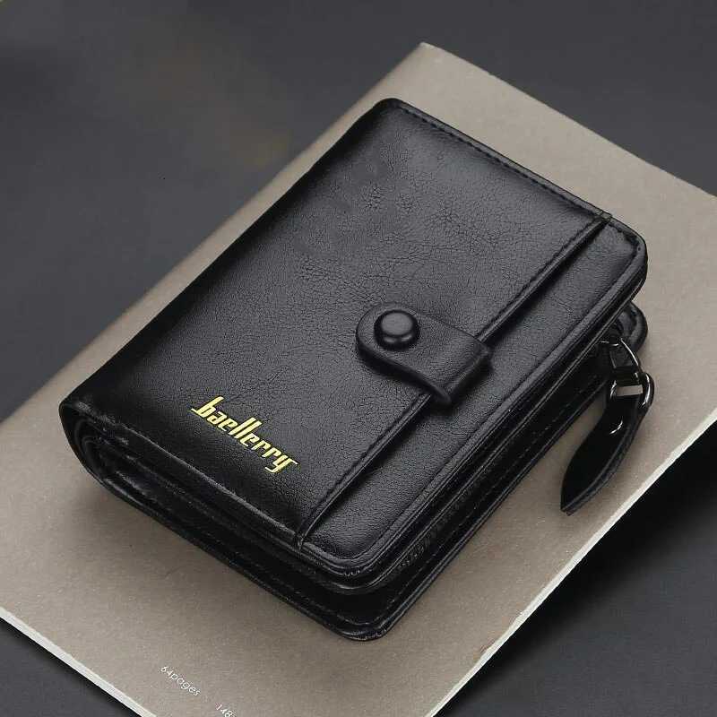 Fashion Men Wallets High Quality PU Leather Zipper Short Design Card Holder Male Purse with Coin Pockett Holder Men WalletsT251119