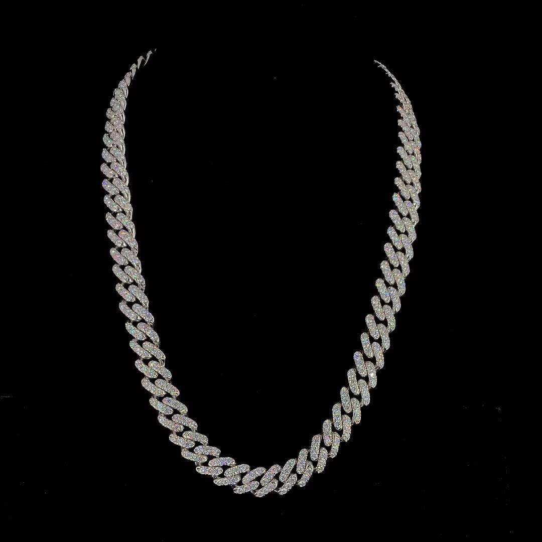 Heavy S925 Silver Cuban Link Chain 20mm-24mm Wide Big Size Moissanite Necklace Unisex for Certified Micro Insert Hip Hop Jewelry