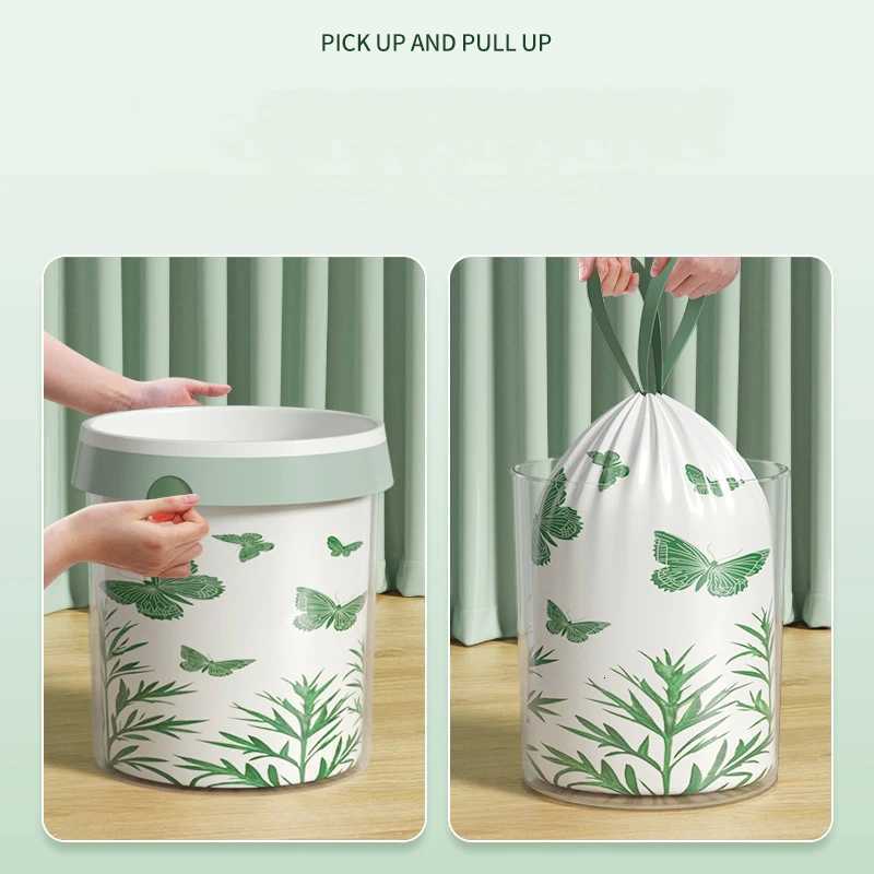 Rosemary Scented Garbage Bag Drawstring Trash Bags Heavy Duty Leak Proof Odor Control 55/Roll Extra Thick for Kitchen Bathroom C251119