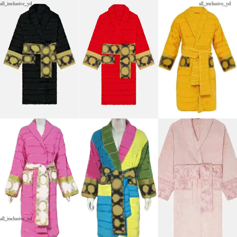 versave robe Veet Designers Baroque Fashion Pamas Mens Women Sleep Unisex Man Cotton Sleepwear Night Robe SPA High Quality Bathrobe ffc