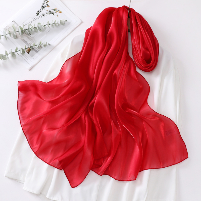 K447 Cross-border Southeast Asian headscarf women's organza shiny silk scarf long strip high-end Malaysian headscarf wrapped head scarf