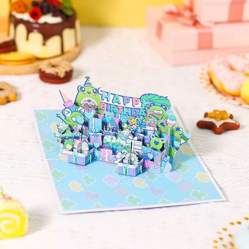 Happy Birthday Card 3D Birthday Frog Birthday Pop Up Card Greeting Card Best Birthday Gift for Family Husband Wife Couple Friend G251119