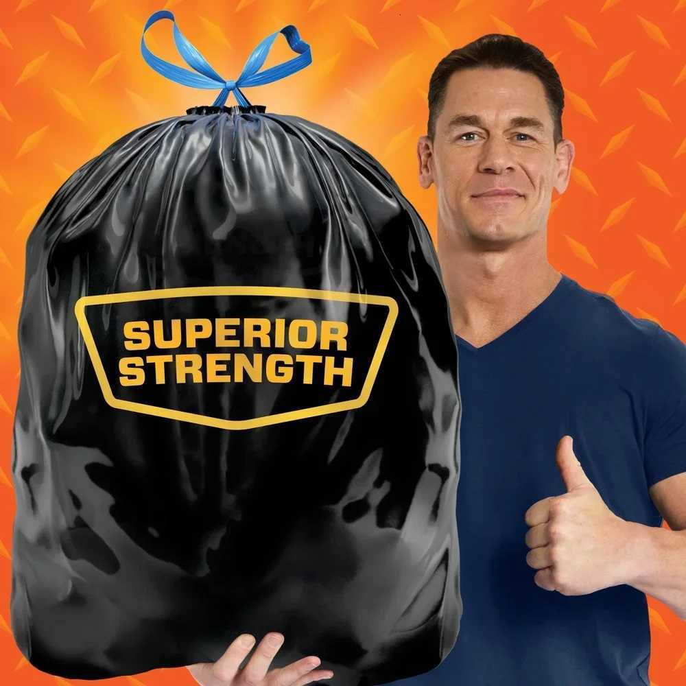 Strong Large Trash Bags 30 Gallon Heavy Duty Drawstring Unscented Puncture Resistant Multipurpose Black Garbage Bags 40 Count C251119