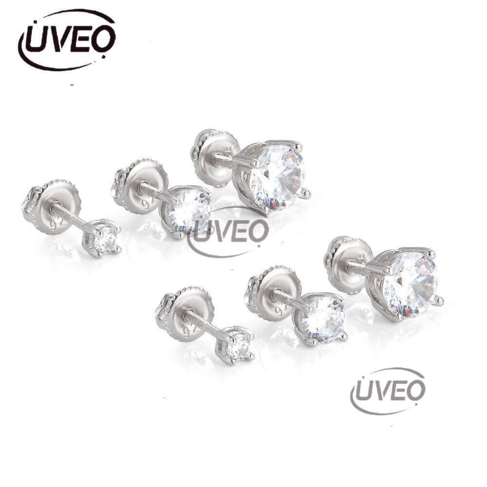 Luxury Hip Hop GRA Certificate Ice out VVS Moissanite 3mm 5mm 7mm earrings for men and women Free delivery