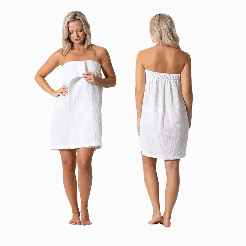 Lightweight Knee Length Waffle Robes for Women Spa Bath Beauty Body Wrap Household Shower Towel Hair Brush Body Towel 250418