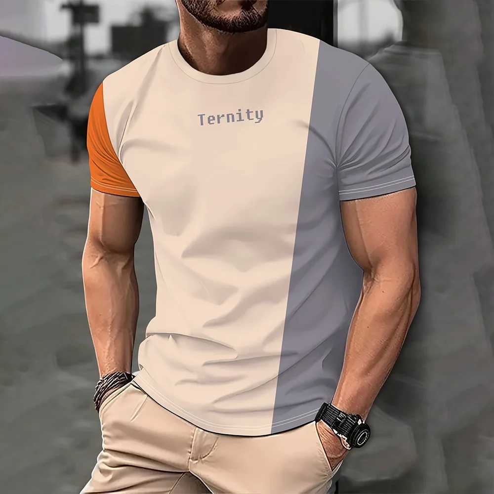 Mens T-shirt Letter Never Give 3D printed casual short sleeved T-shirt oversized mens T-shirt clothing top outdoor street clothing W250425
