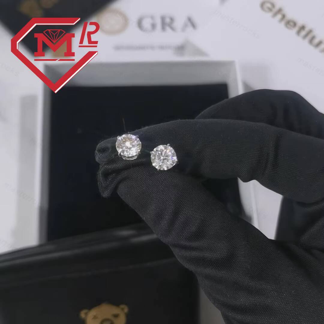 Factory Wholesale Earrings Iced Out Elegant Design 925 SilverHiphop Jewelry Moissanite Earrings