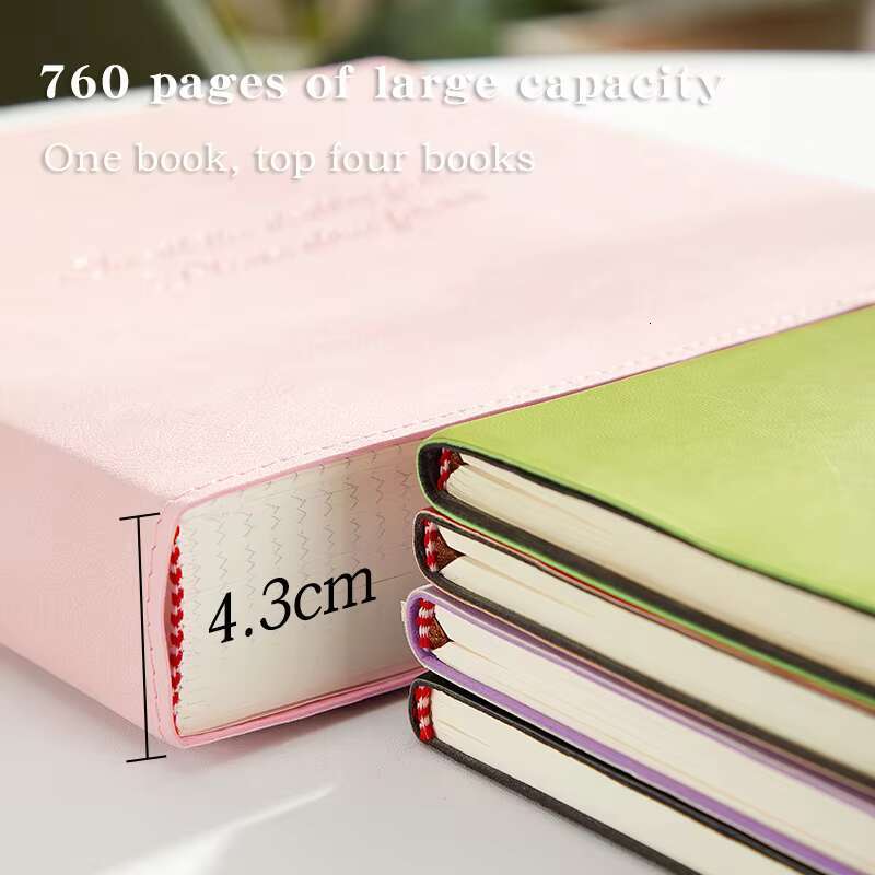 Hot Selg Square Soft Cover PU Leather Customized Student Imprinting Personalized Journals 368 Sheets Notebook