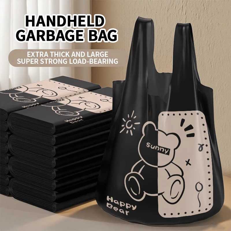 Cute Teddy Bear Garbage Bag for Home Use Extra Thick Portable Large Dormitory Vest Style Affordable Kitchen and Bathroom C251119