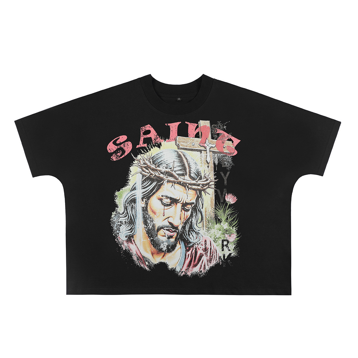 Men's shirt Rhinestone short sleeved men's and women's T-shirt street wear 100% pure cotton loose round neck top T-shirt oversized T-sh