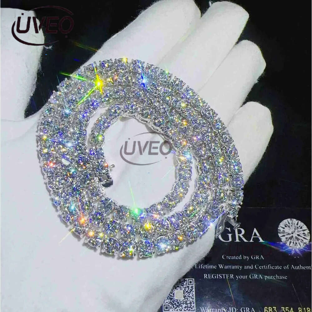 Fashion Jewelry Hip Hop Necklace Pass Dia Tester 5mm Vvs Moissanite Iced Out Tennis Chain for Men Women