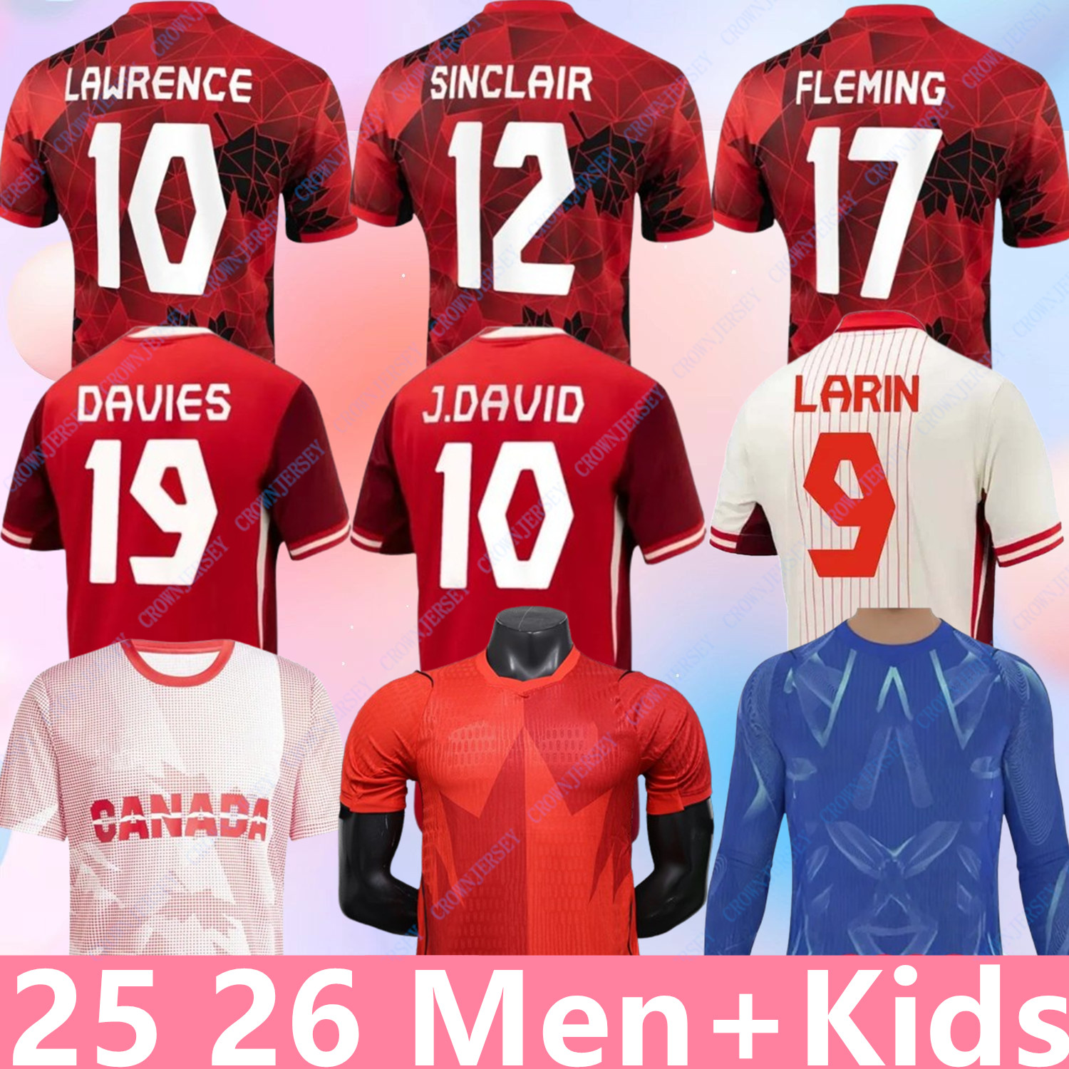 25 26 Canada Soccer Jerseys MEN KIDS KIT WOMEN Uniforms national team DAVIES J.DAVID LARIN 2025 2026 UGBO CAVALLINI MILLAR EUSTAQUIO FRASER football shirt T home away