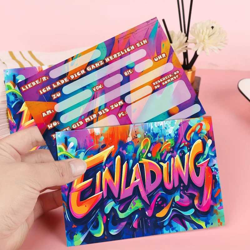 16pcs Graffiti Invitation CardBirthday Graffiti Theme Party Invitation CardBirthday invitationParty InvitationSchool Invitat G251119