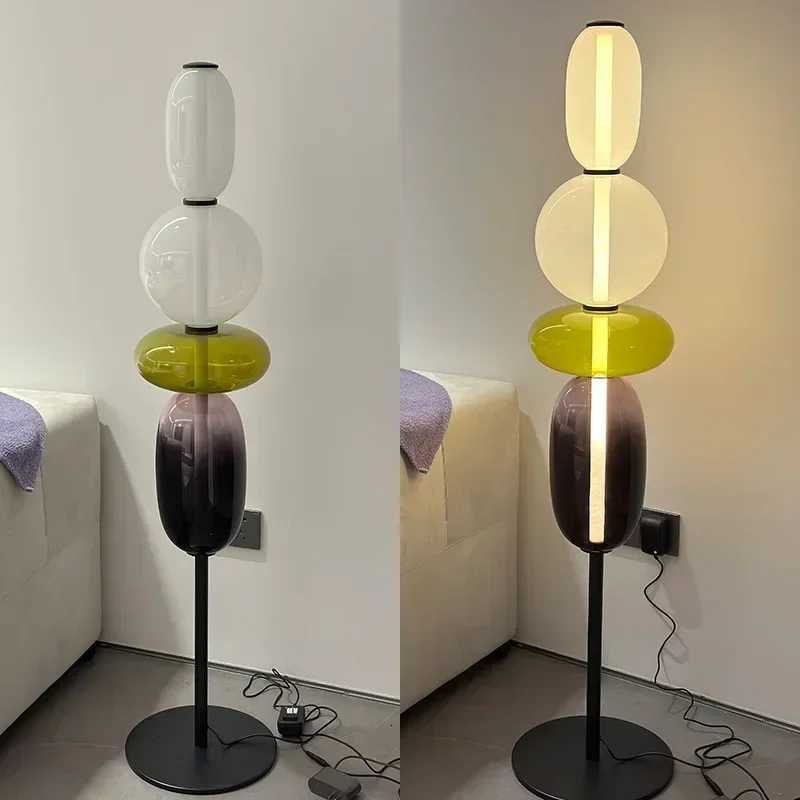 Nordic Internet Celebrity Colored Glass Candied Haws Table Lamp Living Room Floor Lamp LED Study Standing Lamp Home Decoration M251119