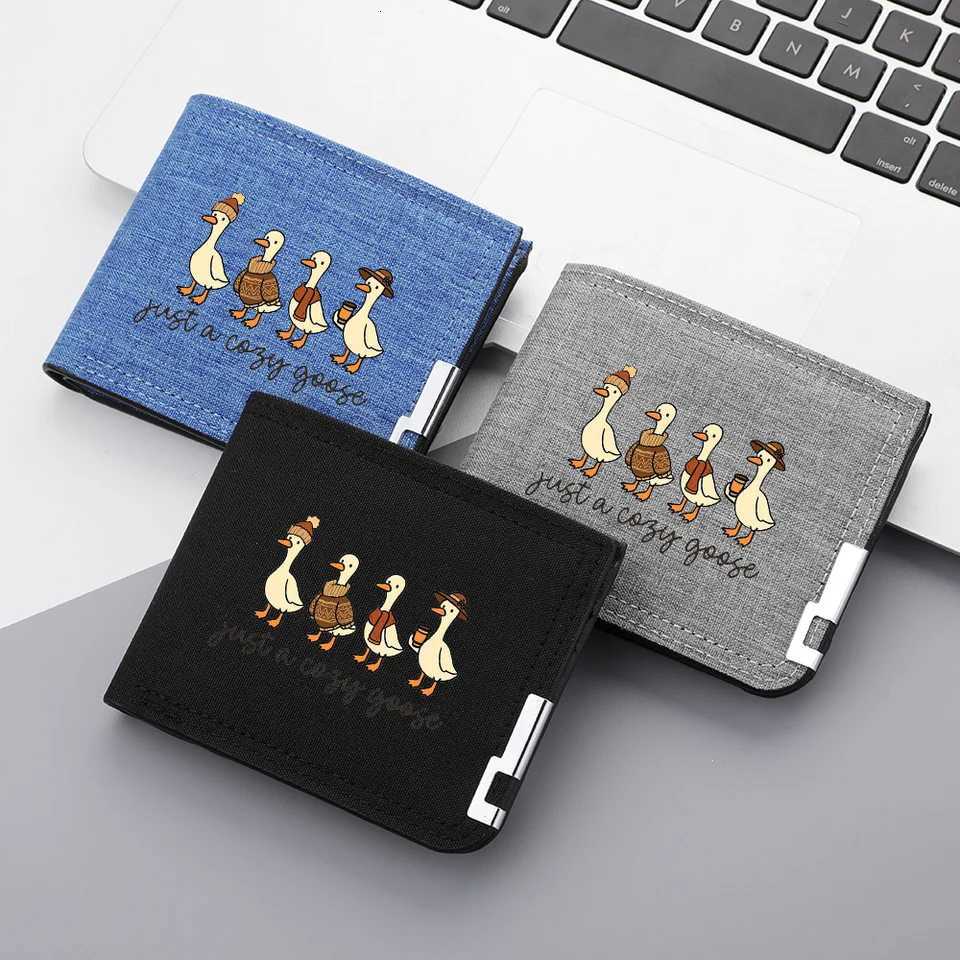 Cute Duck-printed Fashionable Wallet Canvas Coin Wallet Mens Credit Card Holder WalletT251119