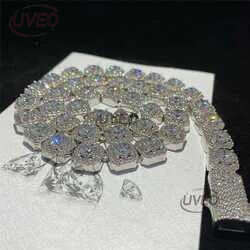 Hip Hop Rock Sugar Moissanite Iced Out Dia Necklace Fashion Men Jewelry Solid Sier Cuban k Chain
