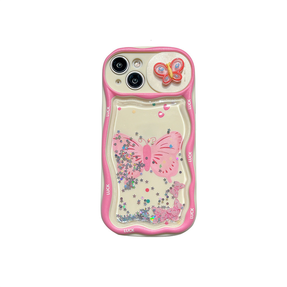 Quicksand Heart Bow Phone Case Compatible with iPhone 17/16/15 Pro Full Coverage Precision Hole Luxury Style iPhone 14/13
