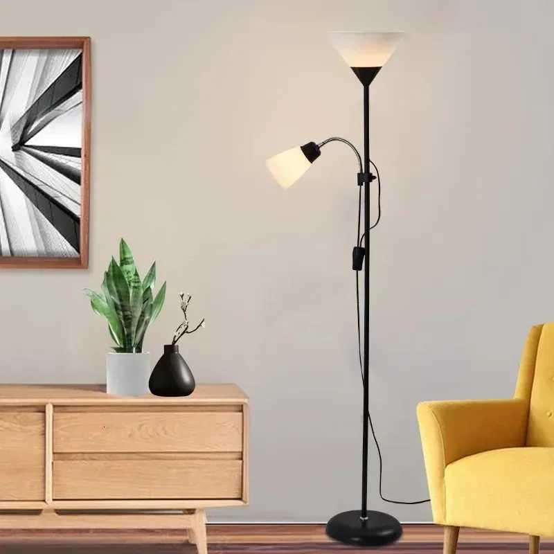 Fashion LED double-headed long plug-in living room bedroom decor office beauty eye protection study childrens floor lamp M251119