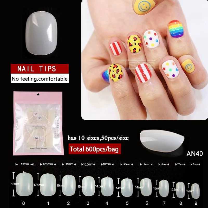 500pcs/bag Oval Ballerina Coffin Almond Square False Nail Tips Manicure ABS Transparent Full Cover Art Salon DIY Fake NailsT251118T251119